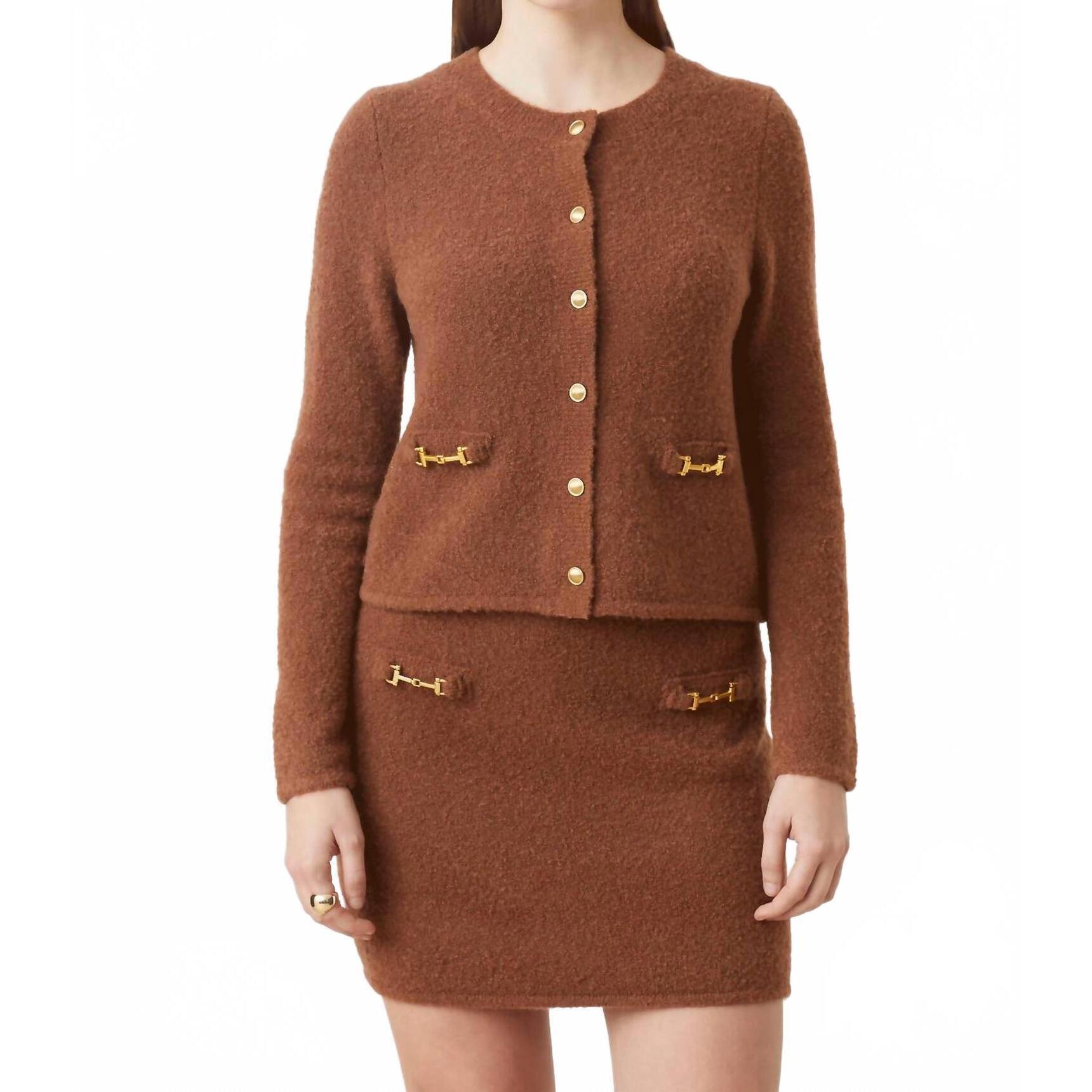 New Suncoo Filby Knit Skirt In Chocolate
